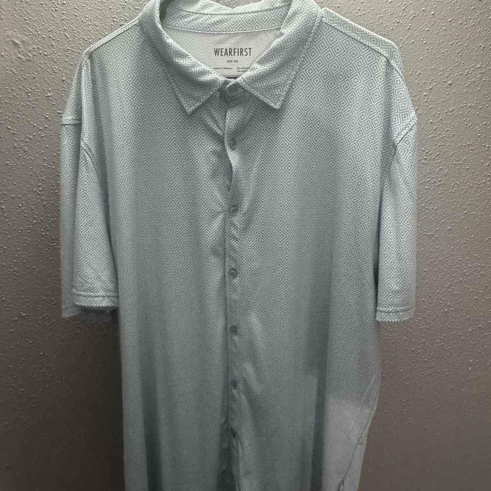 Men's Blue Patterned Shirt